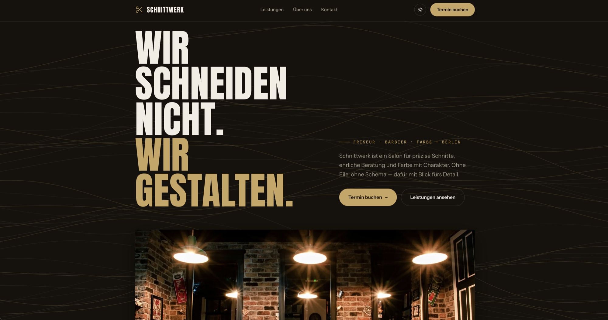 Startseite der Beispiel-Website Schnittwerk – Friseur & Barbershop